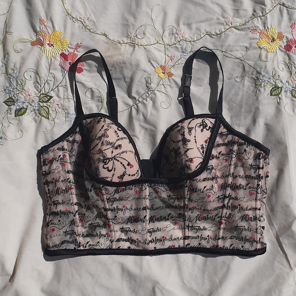 NWOT VS embroidered long line bra - Picture 5 of 11
